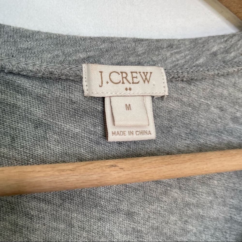 J. Crew | Floral Crochet Overlay Gray Tank Top - Picture 4 of 6